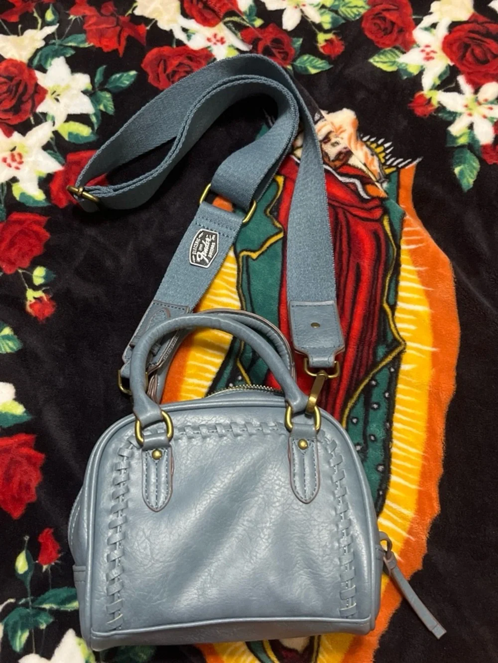 Women’s Light Blue Crossbody Satchel Bag
